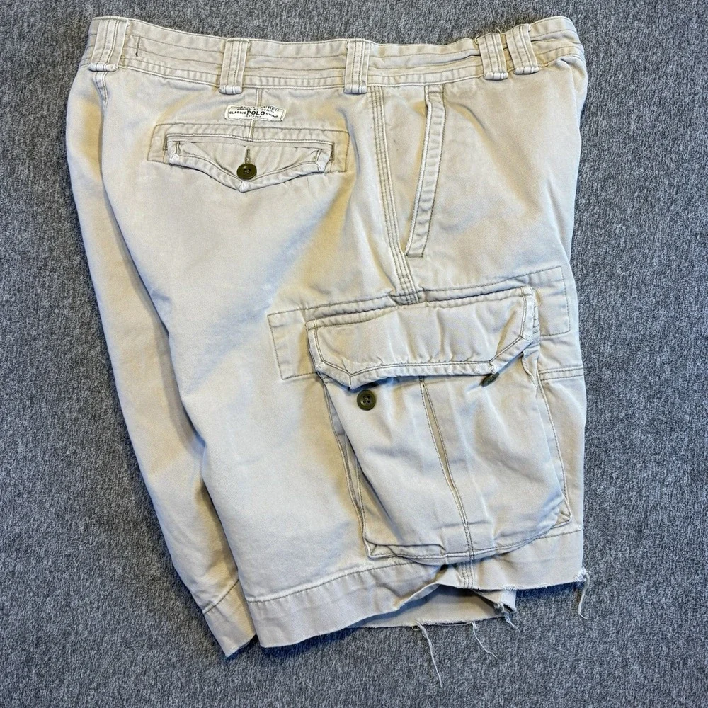 Polo Ralph Lauren Cargo Shorts Men's 36 Baggy Y2K Military Distressed Baggy